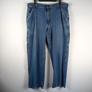 Carhartt FR Denim Pants Mens 38x30 Workwear Flame Resistant Utility Heavy Blue